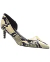 Khaite Jett D'orsay Snake-embossed Leather Pump In White