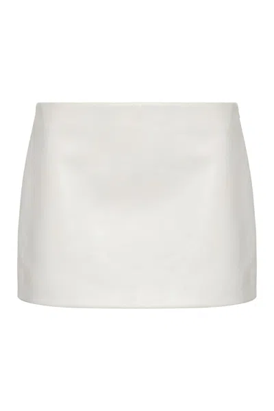 KHAITE KHAITE JETT LEATHER MINI SKIRT
