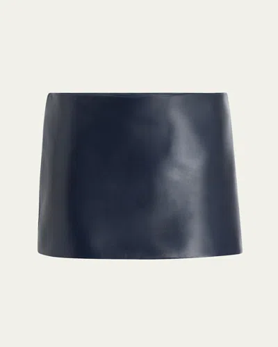 Khaite Jett Leather Mini Skirt