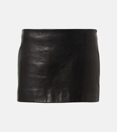 KHAITE JETT LEATHER MINISKIRT