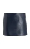 Khaite Jett Leather Skirt In Navy