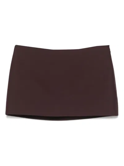 Khaite Jett Mini Skirt In Brown