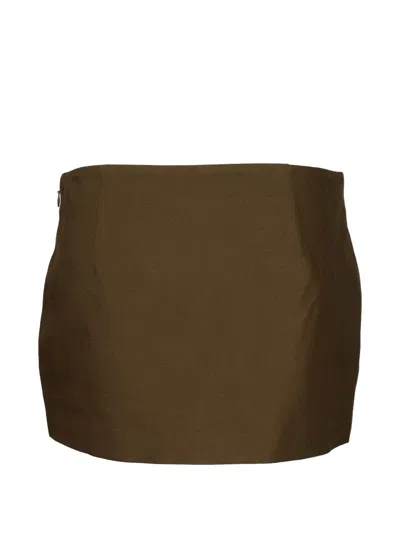 Khaite Jett Mini Skirt In Brown