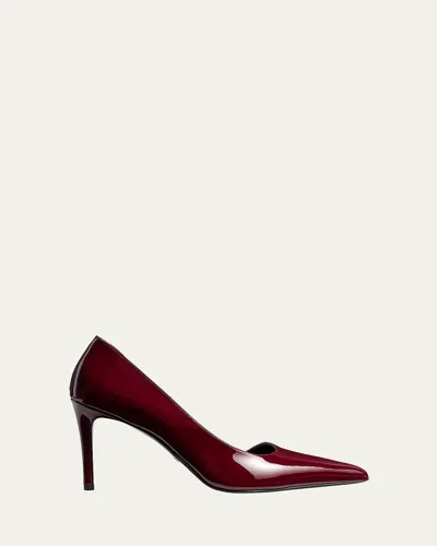 Khaite Jett Patent Leather Stiletto D'orsay Pumps In Burgundy