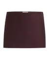 Khaite Jett Wool Blend Mini Skirt In Brown