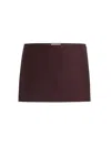 Khaite Jett Wool Blend Mini Skirt In Brown