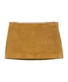Khaite Jett Suede Mini Skirt In Brown