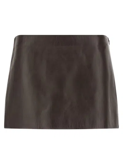 Khaite Jett Skirt In Brown