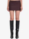 Khaite Womens Almandine Jett Wool-and-silk Mini Skirt In Burgundy