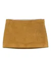 Khaite Jett Suede Mini Skirt In Brown