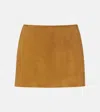 Khaite Jett Suede Miniskirt In Brown