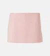 Khaite Jett Grain Suede Mini Skirt In Pink