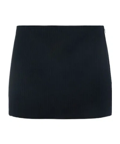 Khaite Jett Virgin Wool Blend Mini Skirt In Black