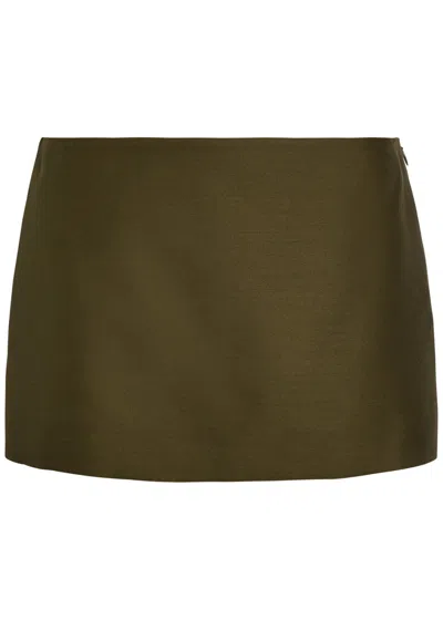 Khaite Jett Wool And Silk-blend Mini Skirt In Black