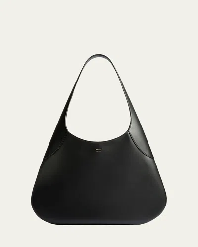 Khaite Joan Large Leather Hobo Bag In Black
