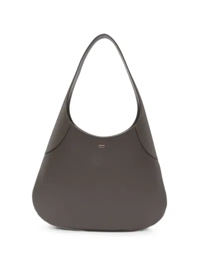 Khaite Large Joan Leather Shoulder Bag In Gray