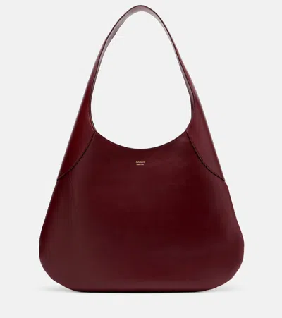 Khaite Womens Oxblood Joan Large Foil-print Logo Leather Hobo Bag In Burgundy