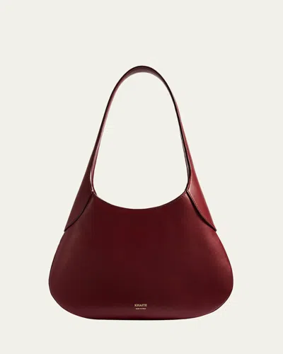 Khaite Joan Small Leather Hobo Bag In Red