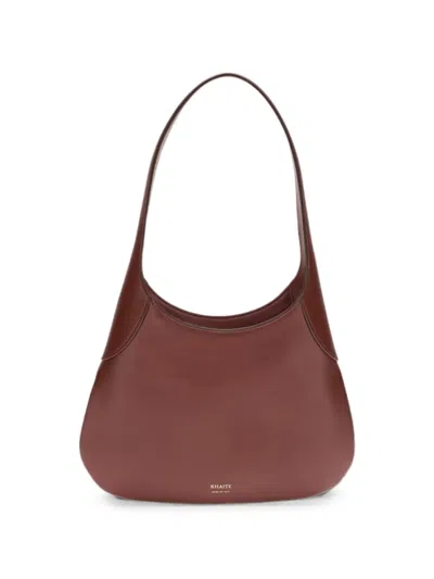 Khaite Joan Small Leather Shoulder Bag In Brown