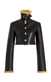 Khaite Jodie Shearling-trimmed Leather Jacket In Black