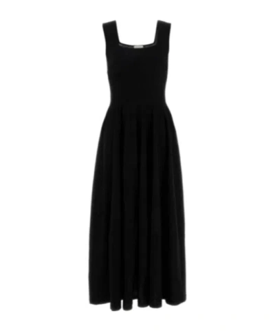 KHAITE KHAITE JODIE SQUARE NECK MIDI DRESS