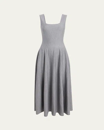 Khaite Jodie Square-neck Sleeveless Maxi Dress In Gray