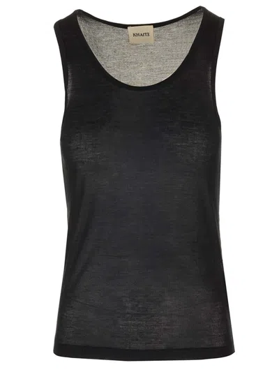 Khaite Johnnie Sleeveless Tank Top In Black