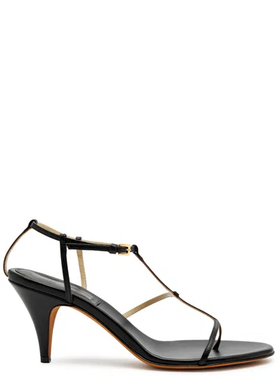 Khaite Jones Leather Sandals In Black