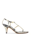 Khaite Python-embossed Leather T-strap Sandals In Natural