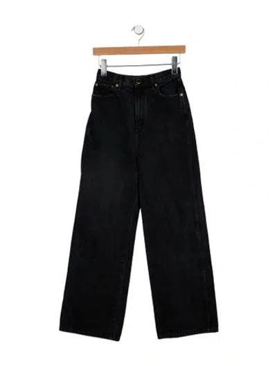 Pre-owned Khaite Jordan Wide Leg Jeans In Black