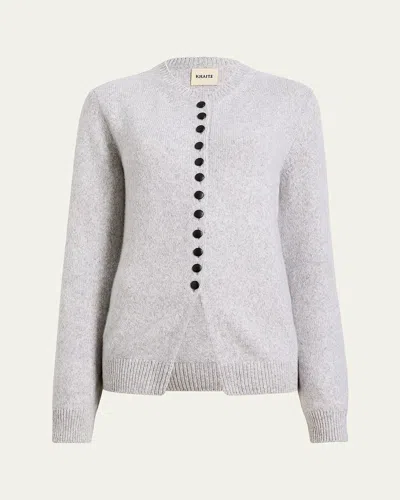 Khaite Josette Cashmere Cardigan In Blue