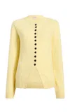 Khaite Josette Cotton-blend Cardigan In Yellow