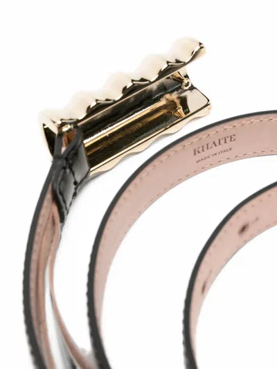 Pre-owned Khaite Julius Patent Leather Belt In Black