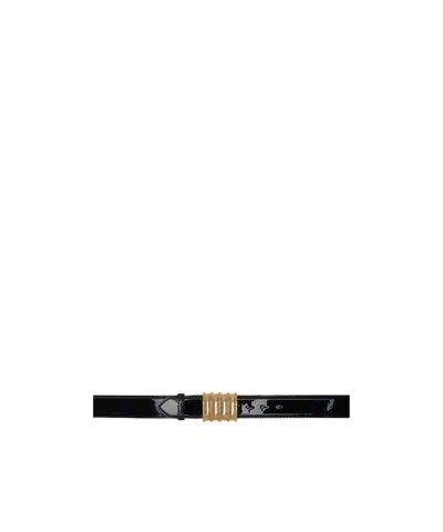 Khaite Julius Patent Leather Belt In Black