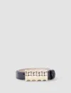 Khaite Julius Small Leather Belt With Gold Buckle In Black