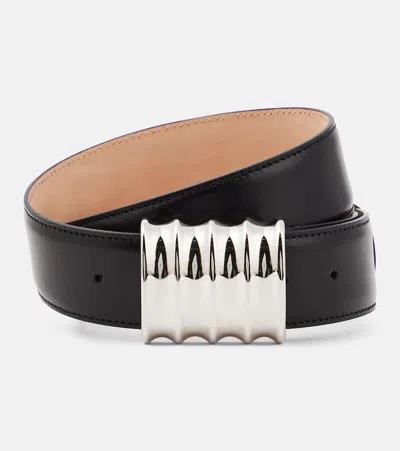 Khaite Julius Small Leather Belt In Black