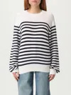 Khaite And Navy Blue Striped Merino Wool Sweater