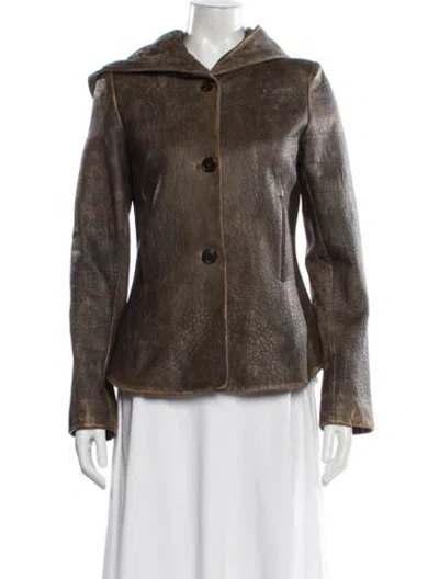 Pre-owned Khaite June Jacket Leather Blazer W/ Tags In Brown