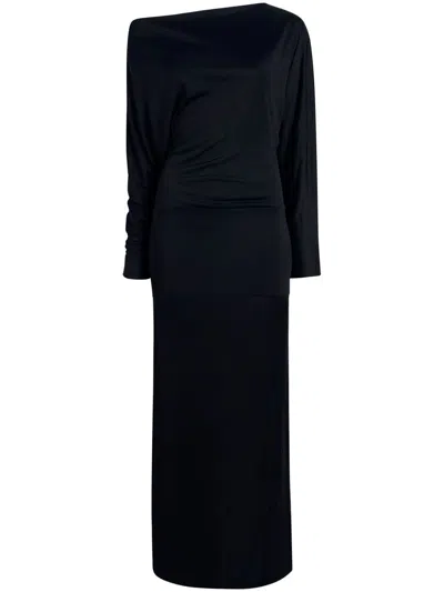 Khaite The Junet Off-shoulder Maxi Dress In Black