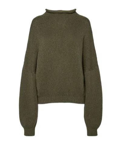 Khaite Juniper Knit Turtleneck Sweater In Green