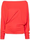 Khaite Juno Dolman-sleeve Top In Red