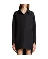 Khaite Kal Silk Shirtdress In Black