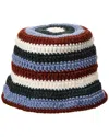 Khaite Kam Striped Cashmere Bucket Hat