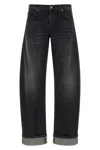 Khaite Cuffed Denim Jeans In Black