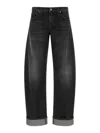Khaite Black Denim Karo Low-rise Cuffed Jeans In Black