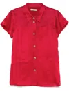 Khaite Keefe Silk Charmeuse Shirt In Red