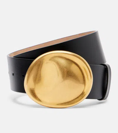 Khaite Keefe Leather Belt In Black