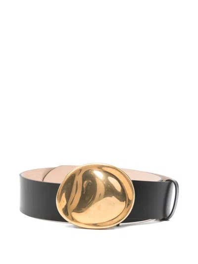 Khaite Keefe Leather Belt In Black