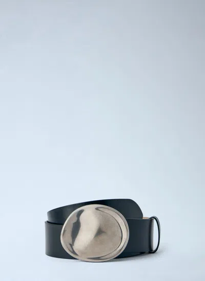 Khaite Keefe Leather Belt In Black