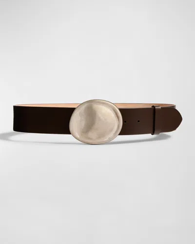 Khaite Keefe Leather Belt In Black